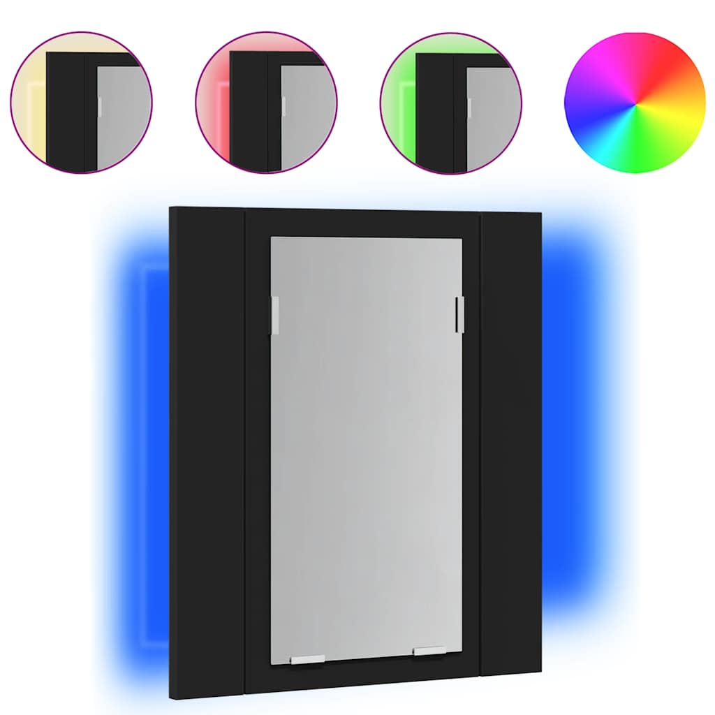 Maison Exclusive - Led-bad-spiegelschrank Schwarz 40x12x45 Cm Acr