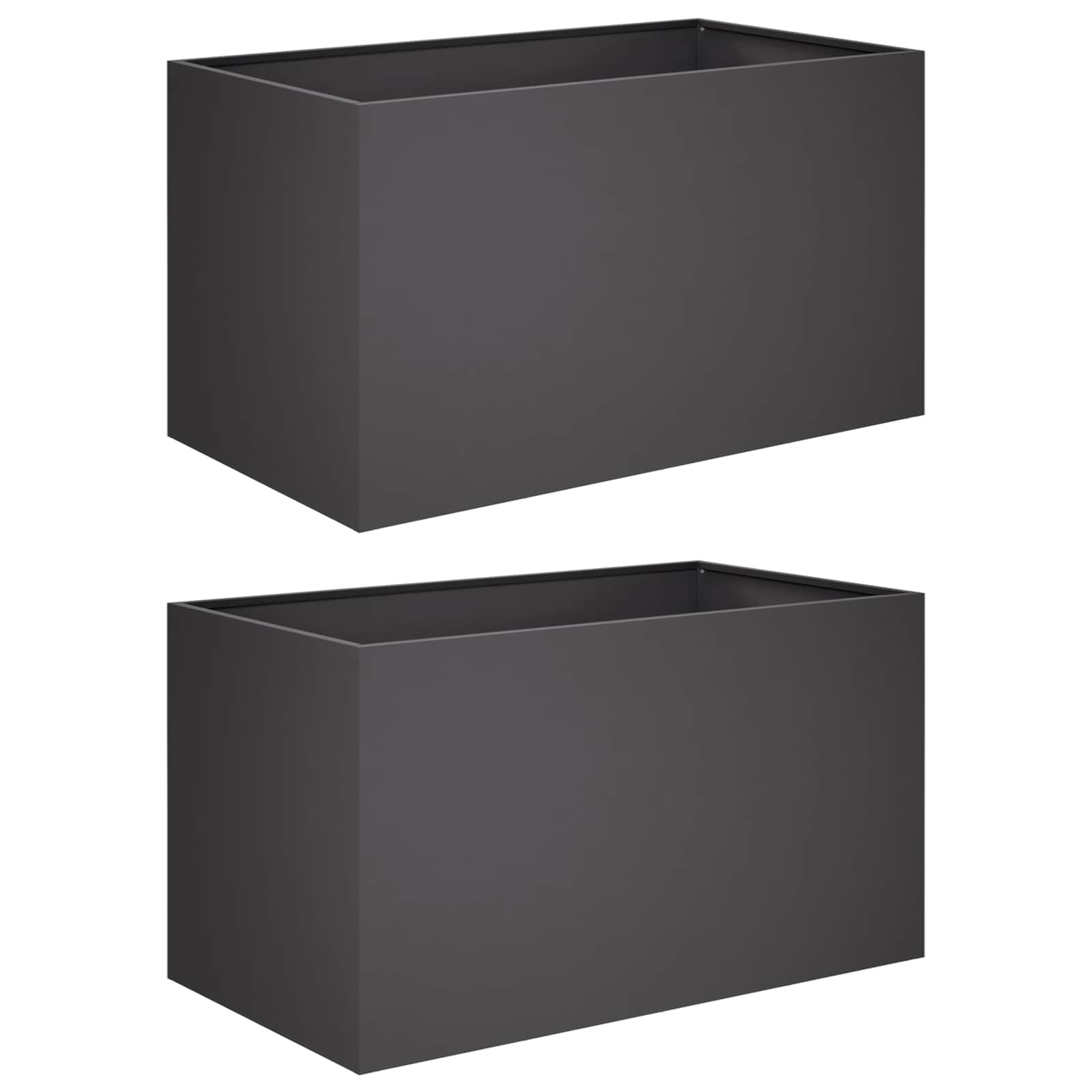 Maison Exclusive - Garten-pflanzgefäß 2 Stk. Schwarz 80 X 50 X 50