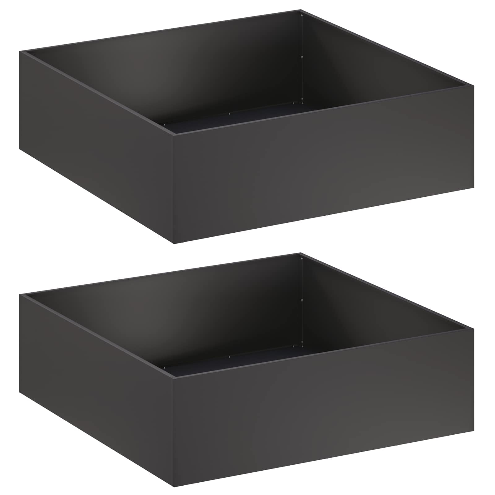 Maison Exclusive - Garten-pflanzgefäß 2 Stk. Schwarz 80 X 80 X 30