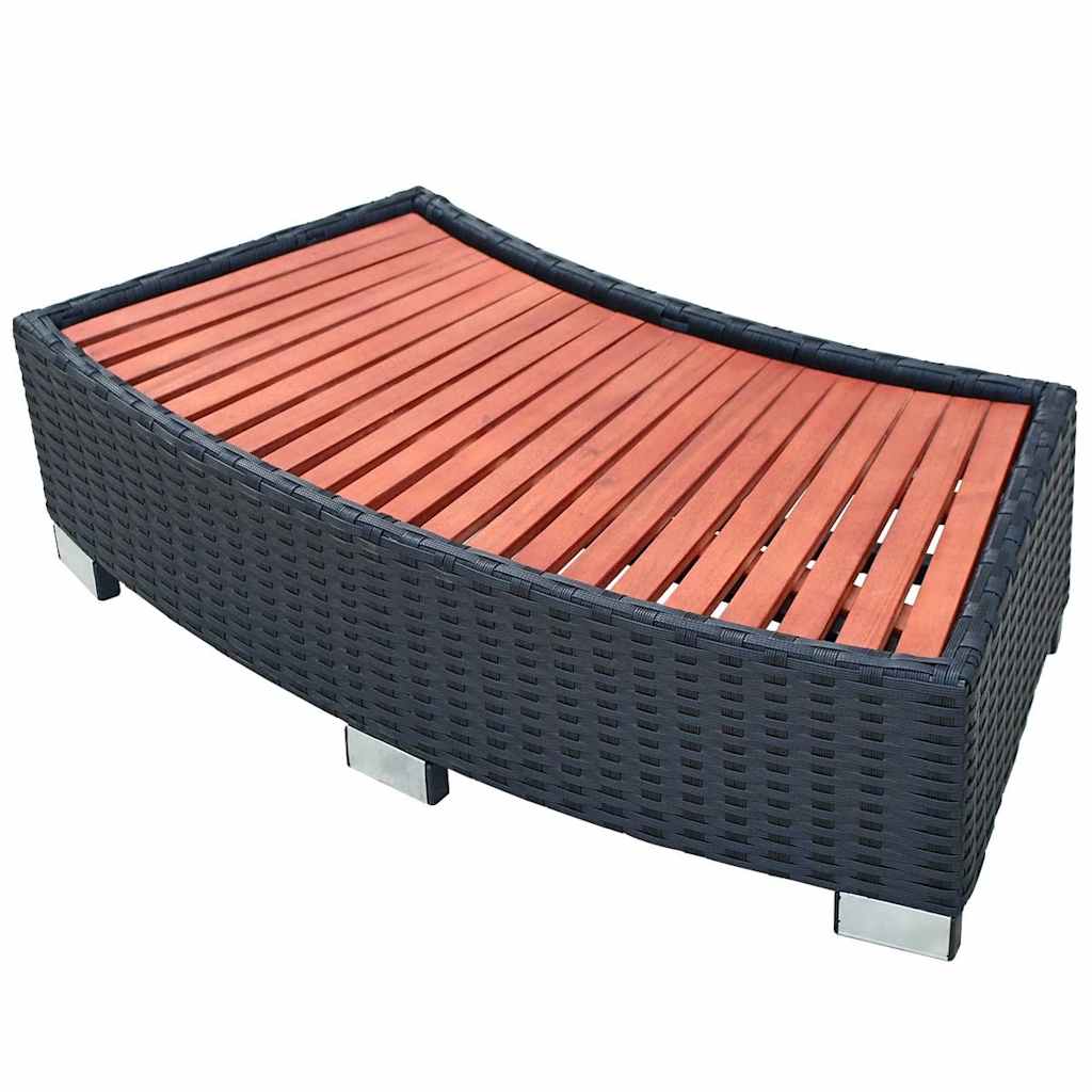 Maison Exclusive - Spa-einstiegsstufe Poly Rattan 92×45×25 Cm Sch