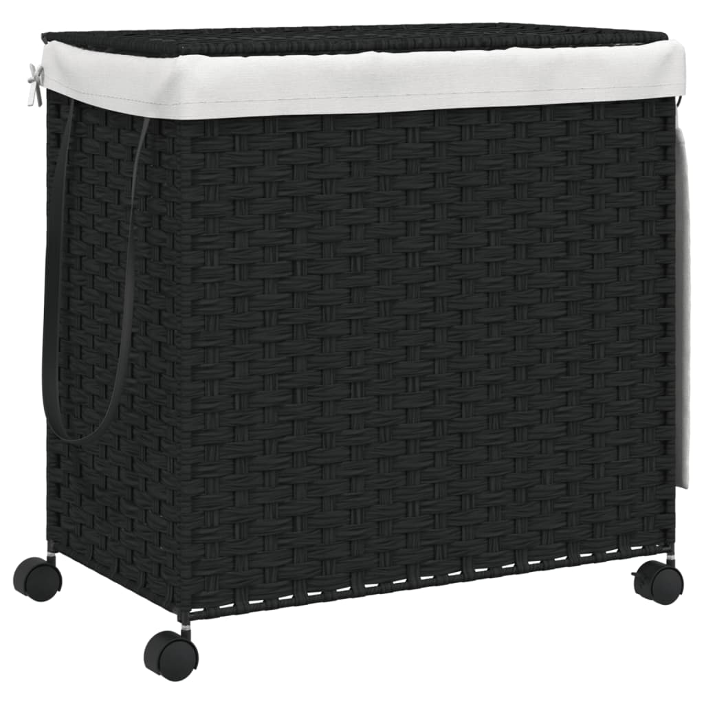Maison Exclusive - Wäschekorb Mit Rollen Schwarz 60x35x60,5 Cm Ra
