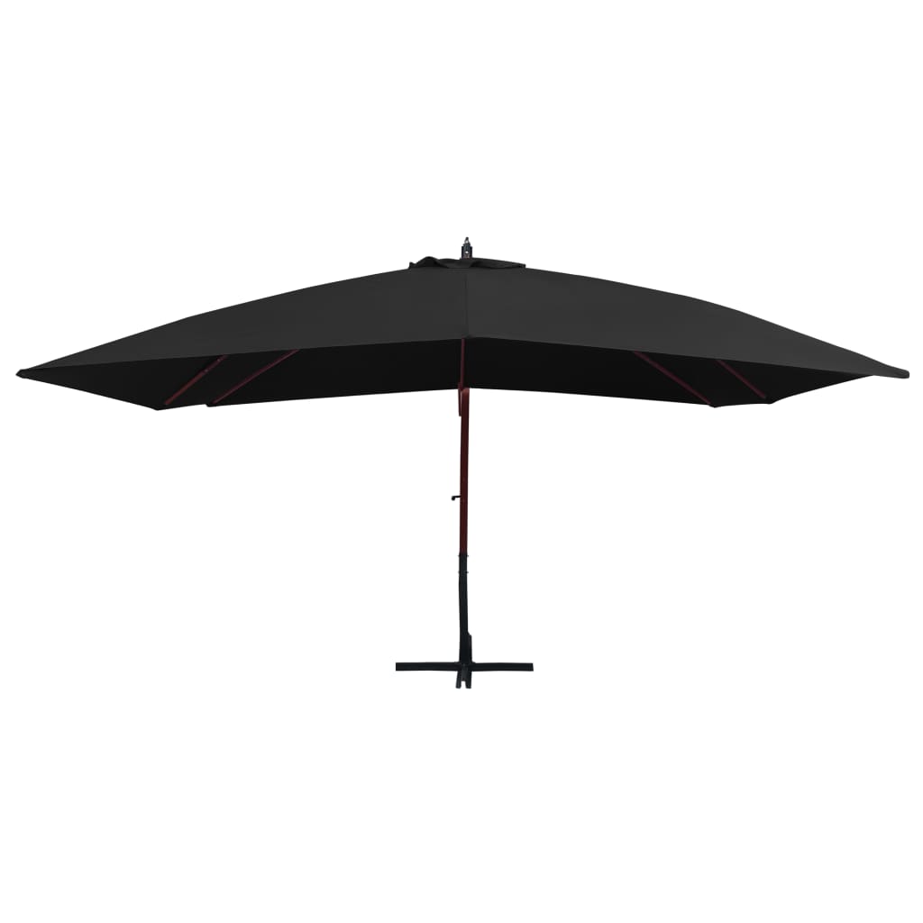 Maison Exclusive - Ampelschirm Mit Holz-mast 400x300 Cm Schwarz