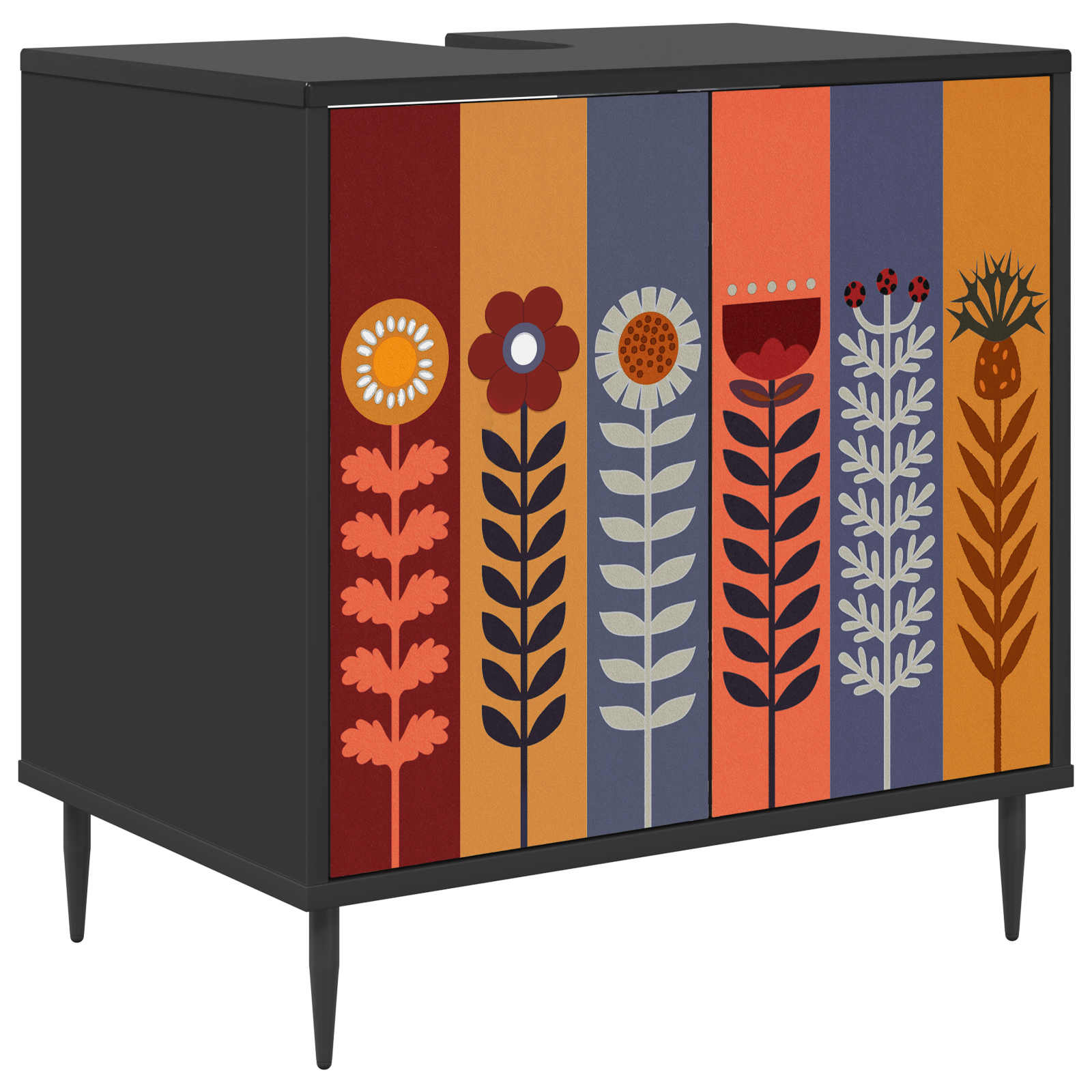 Maison Exclusive - Badezimmerschrank Essen Schwarz Eichen-optik 6