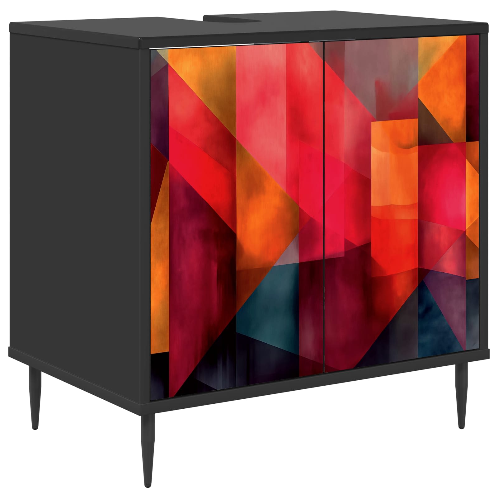 Maison Exclusive - Badezimmerschrank Heesch Schwarz Eichen-optik