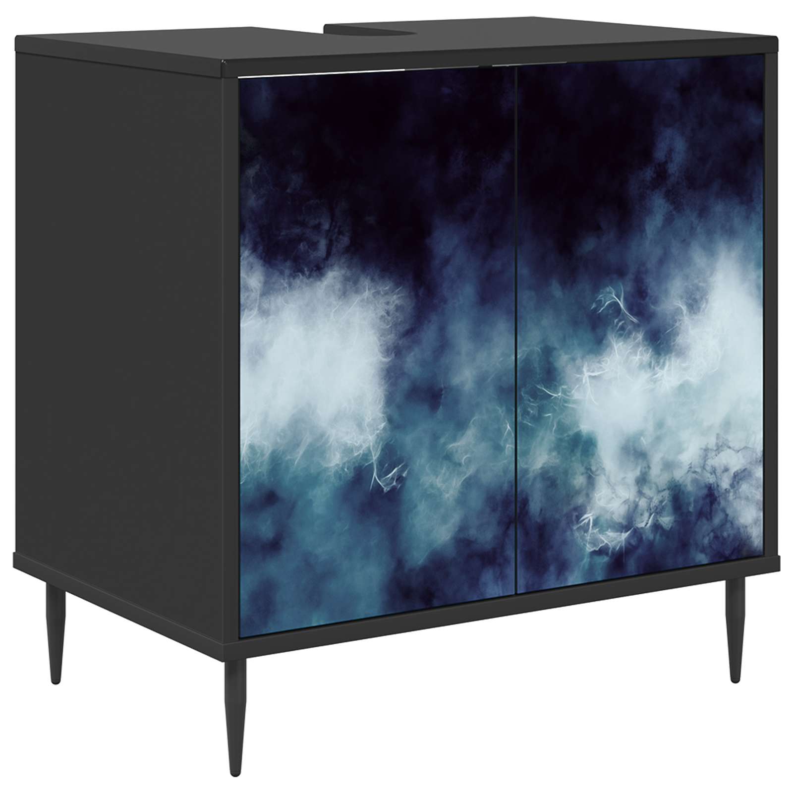 Maison Exclusive - Badezimmerschrank Raalte Schwarz Eichen-optik