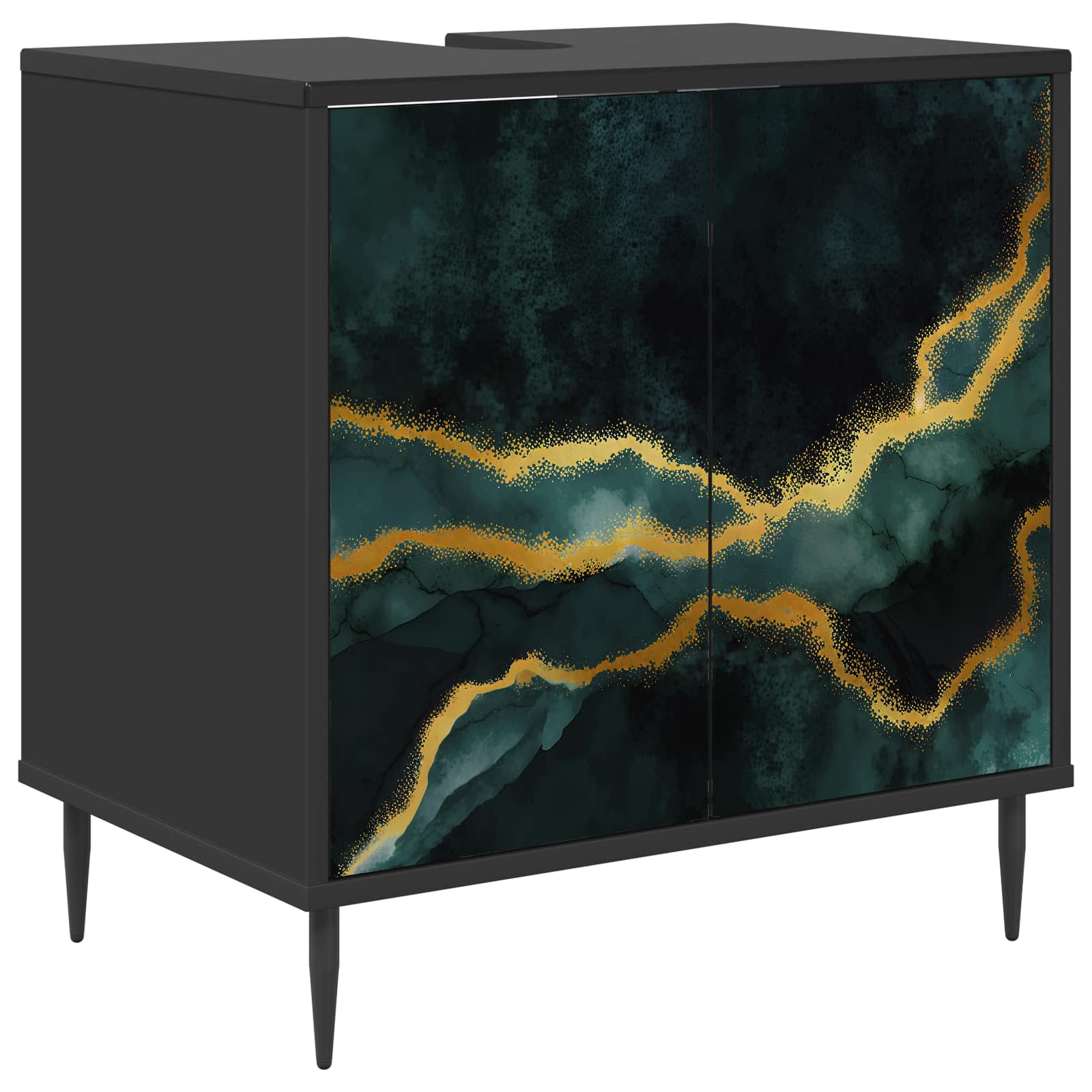 Maison Exclusive - Badezimmerschrank Wijhe Schwarz Eichen-optik 6