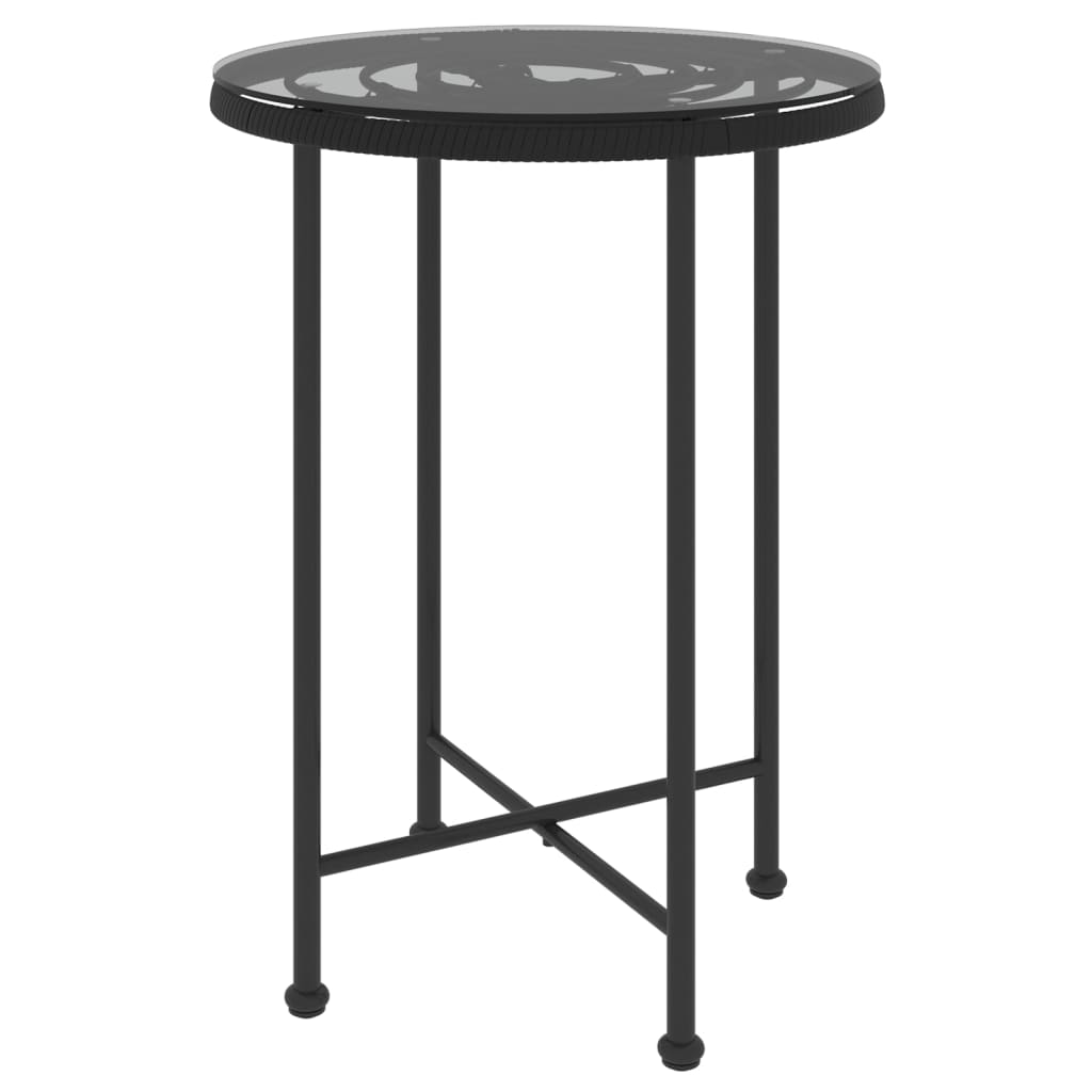Maison Exclusive - Esstisch Schwarz Ø55 Cm Hartglas Und Stahl
