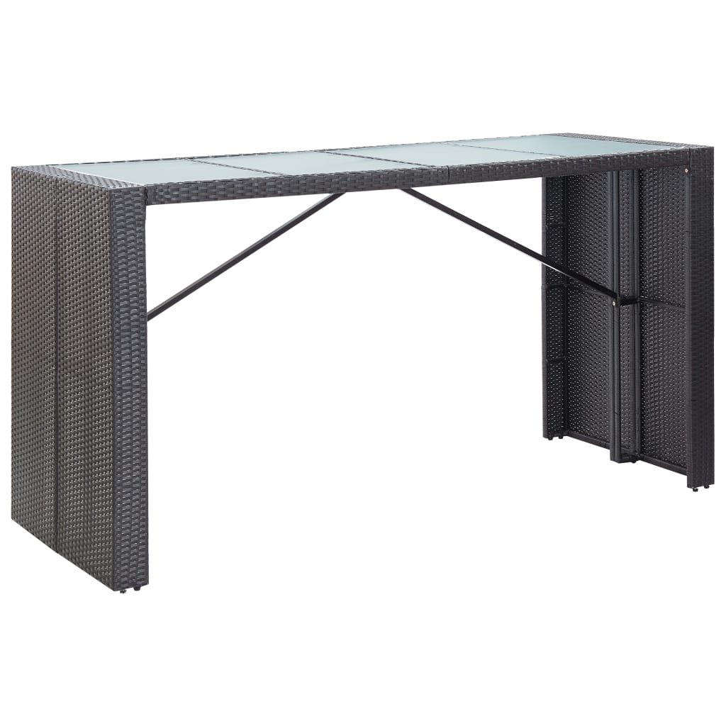 Maison Exclusive - 9-tlg. Gartenbar-set Poly Rattan Schwarz