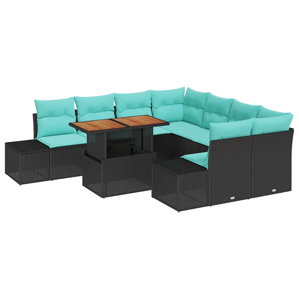 Maison Exclusive - Garten Essgruppe 9 Stk. 8-sitzanzahl Schwarz U
