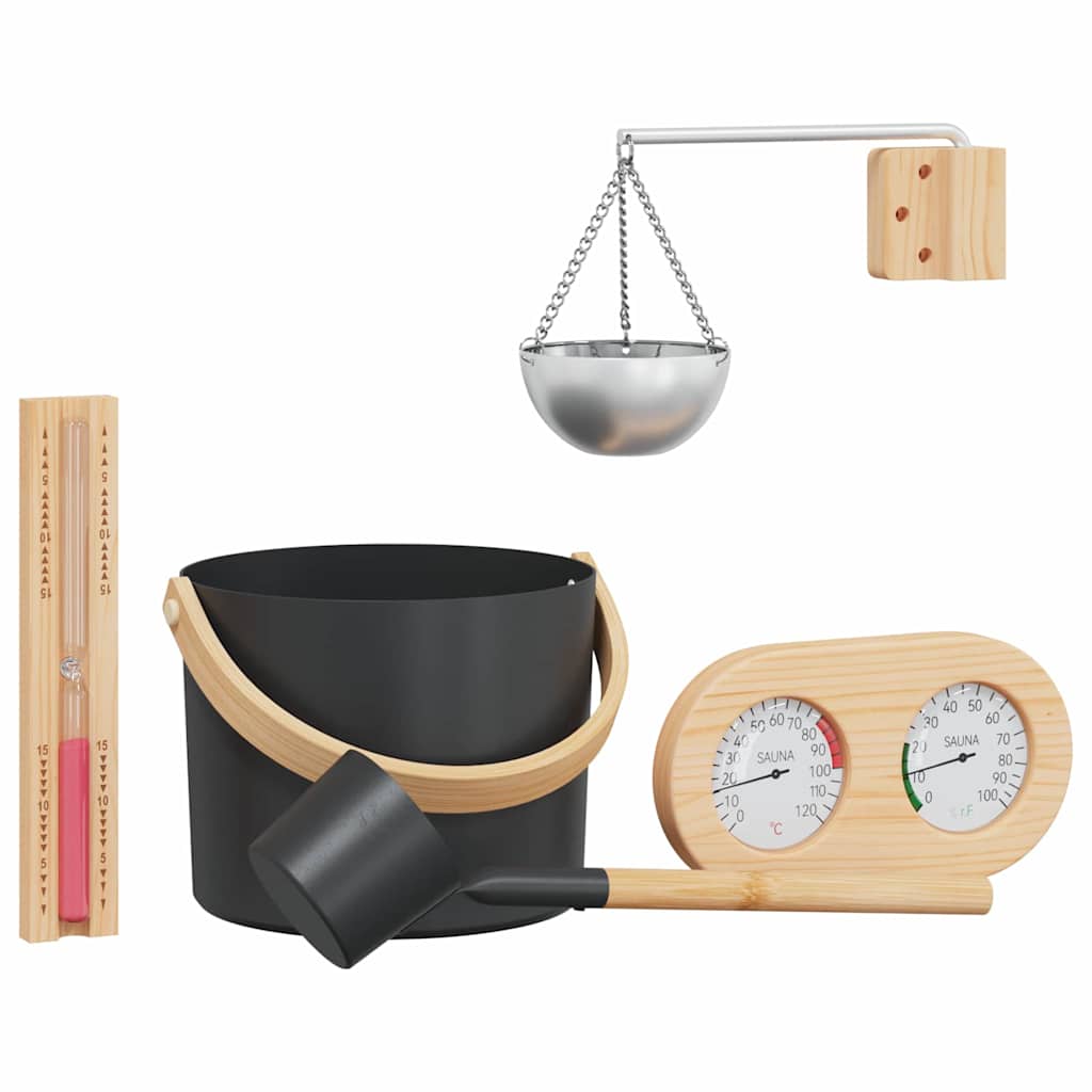 Maison Exclusive - Sauna Zubehör Set 5 Stk. Schwarz