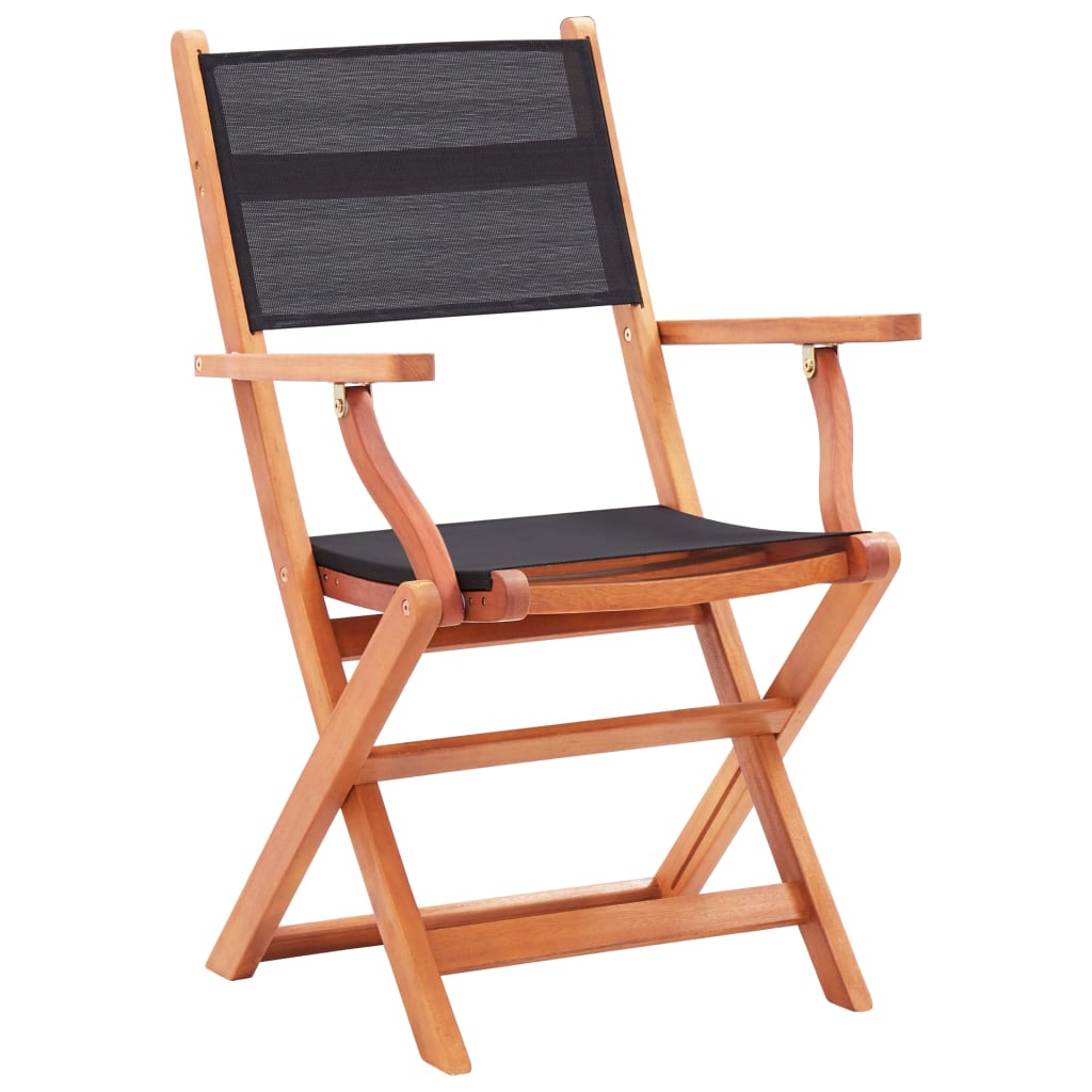 Maison Exclusive - Klappstühle, 2 Stück, Schwarz, Massives Eukaly
