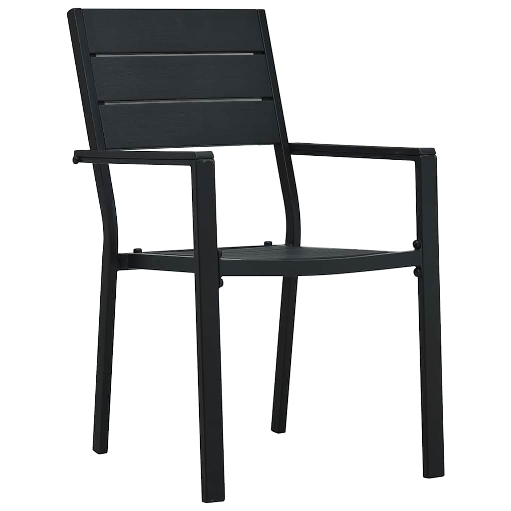 Maison Exclusive - Gartenstühle 2 Stk. Schwarz Hdpe Holz-optik