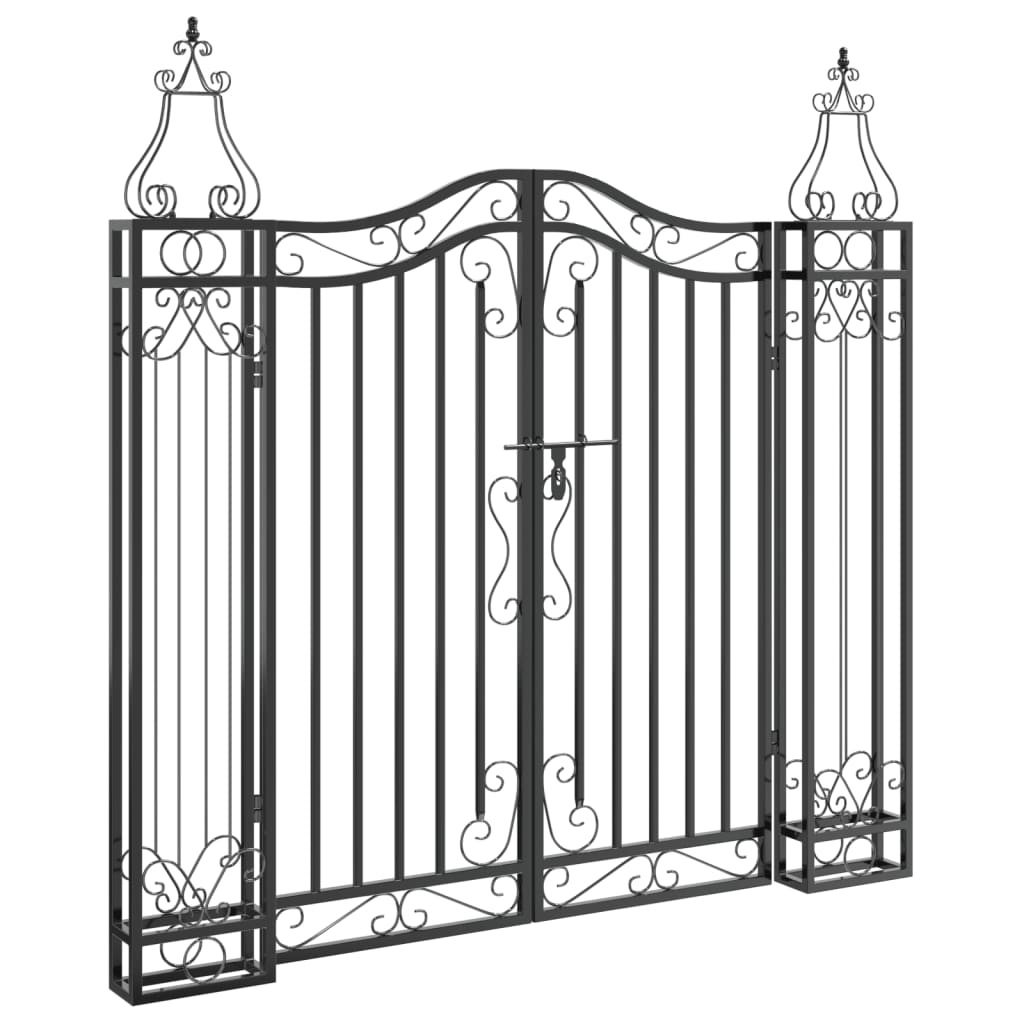 Maison Exclusive - Gartentor Schwarz 121x8x100 Cm Schmiedeeisen