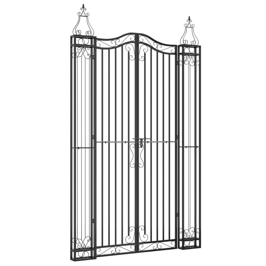 Maison Exclusive - Gartentor Schwarz 121x8x200 Cm Schmiedeeisen