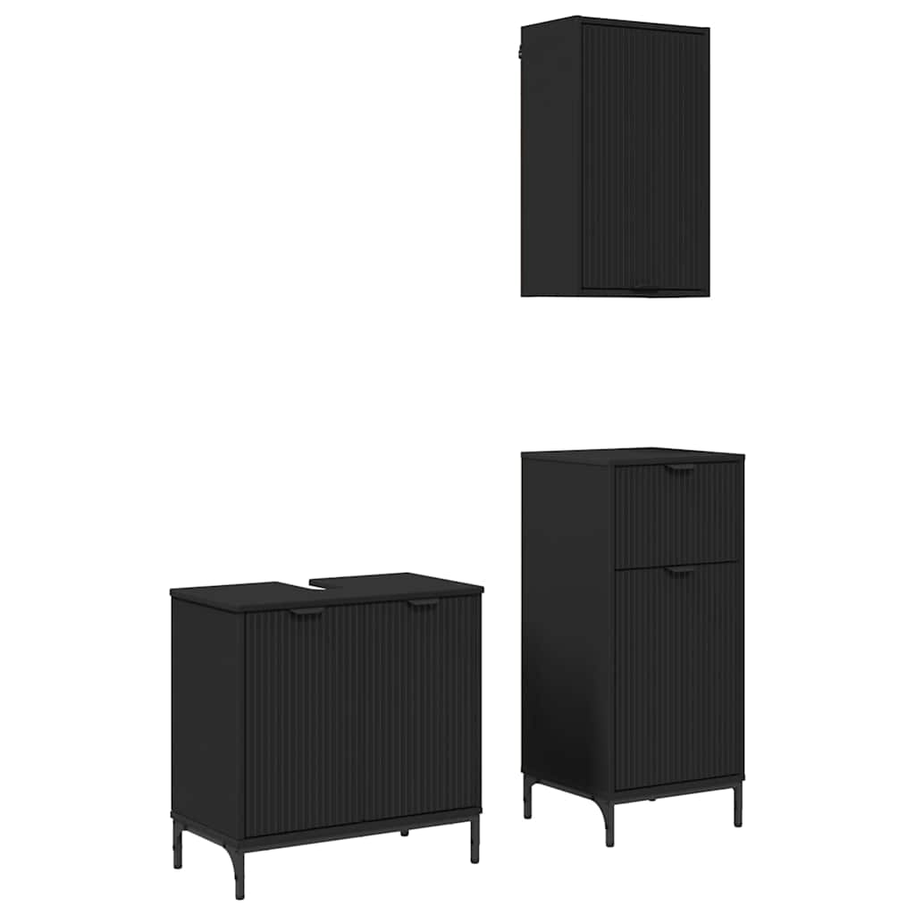 Maison Exclusive - Badezimmermöbel-set 3 Stk. Schwarz 39,5 X 36 X