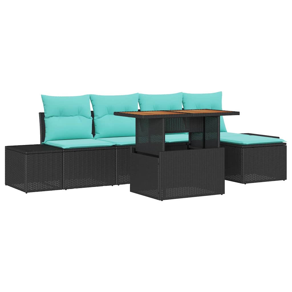 Maison Exclusive - Garten Essgruppe 6 Stk. Schwarz Und Teal