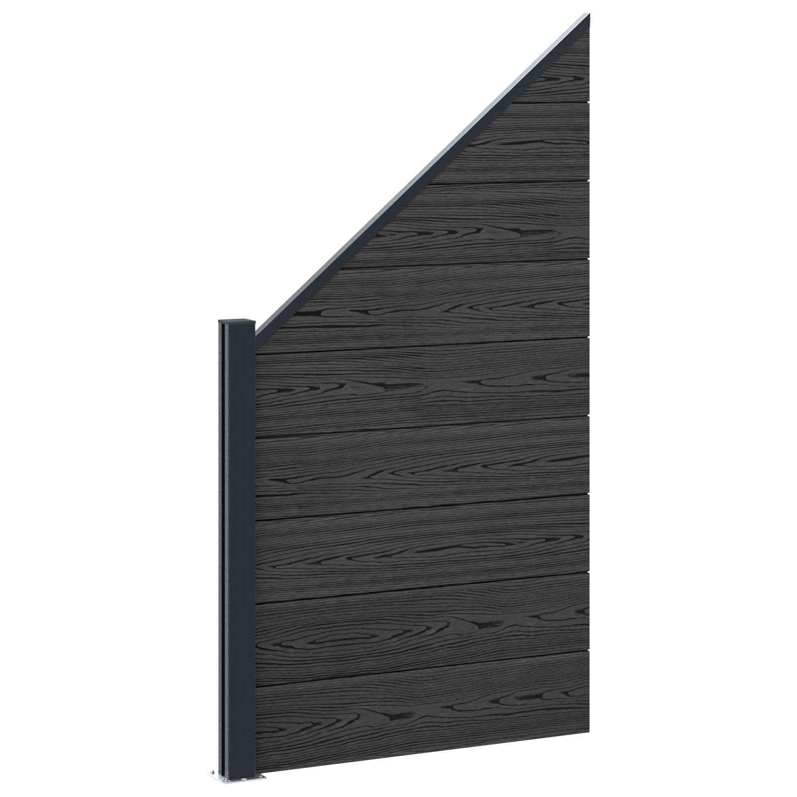 Maison Exclusive - Zaunset 95 X 180 Cm Wpc Und Aluminium Schwarz