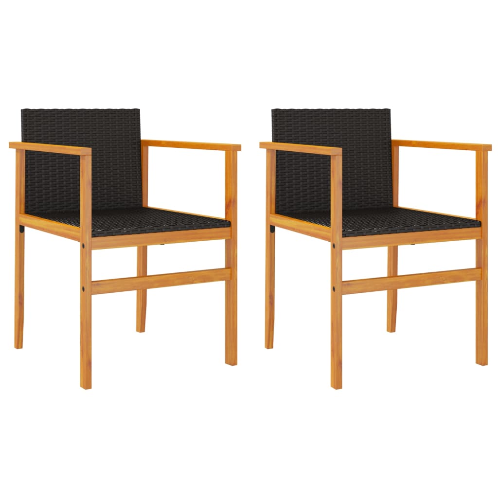 Maison Exclusive - Gartenstühle 2 Stk. Schwarz Poly Rattan Und Ma