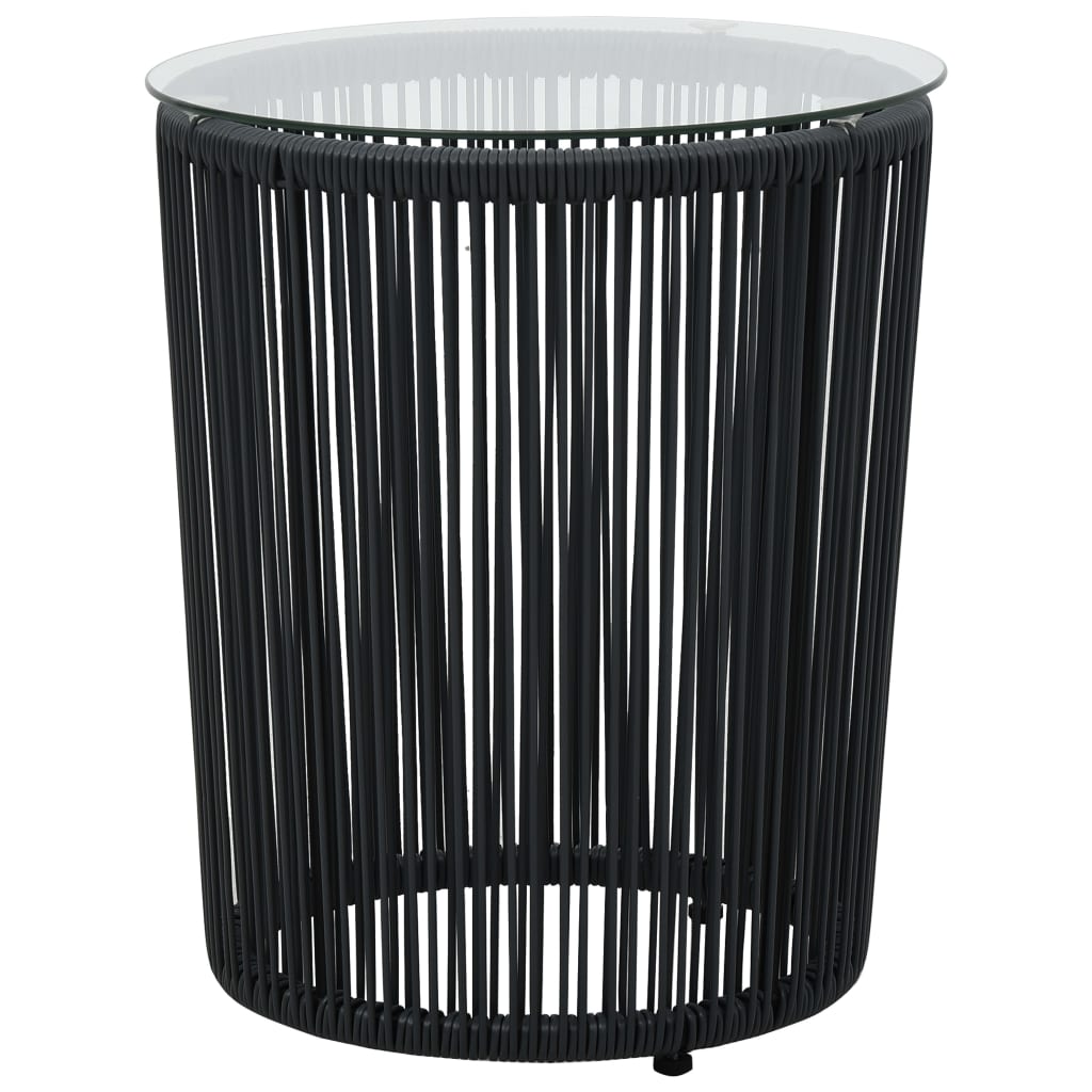 Maison Exclusive - 3-tlg. Bistro-set Mit Kissen Pe-rattan Schwarz