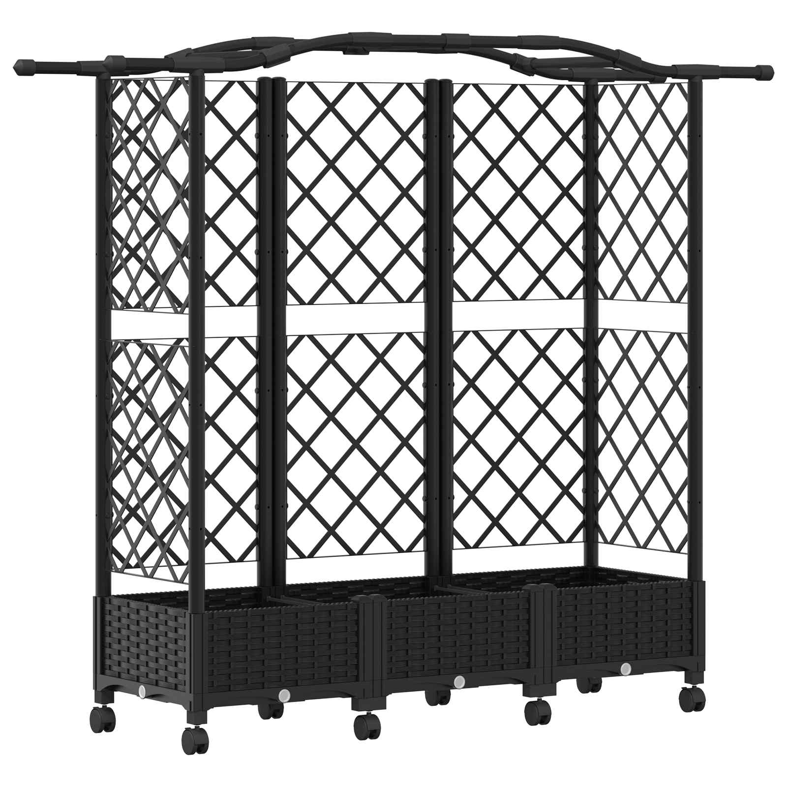 Maison Exclusive - Hochbeet Mit Rankgitter Und Dach Schwarz 163 X