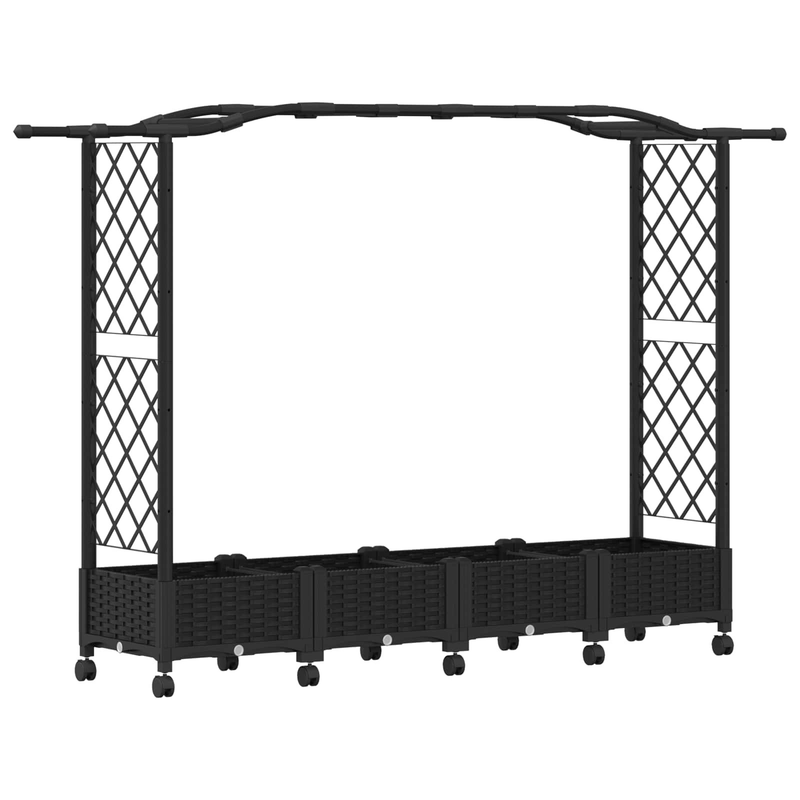 Maison Exclusive - Hochbeet Mit Rankgitter Und Dach Schwarz 207 X
