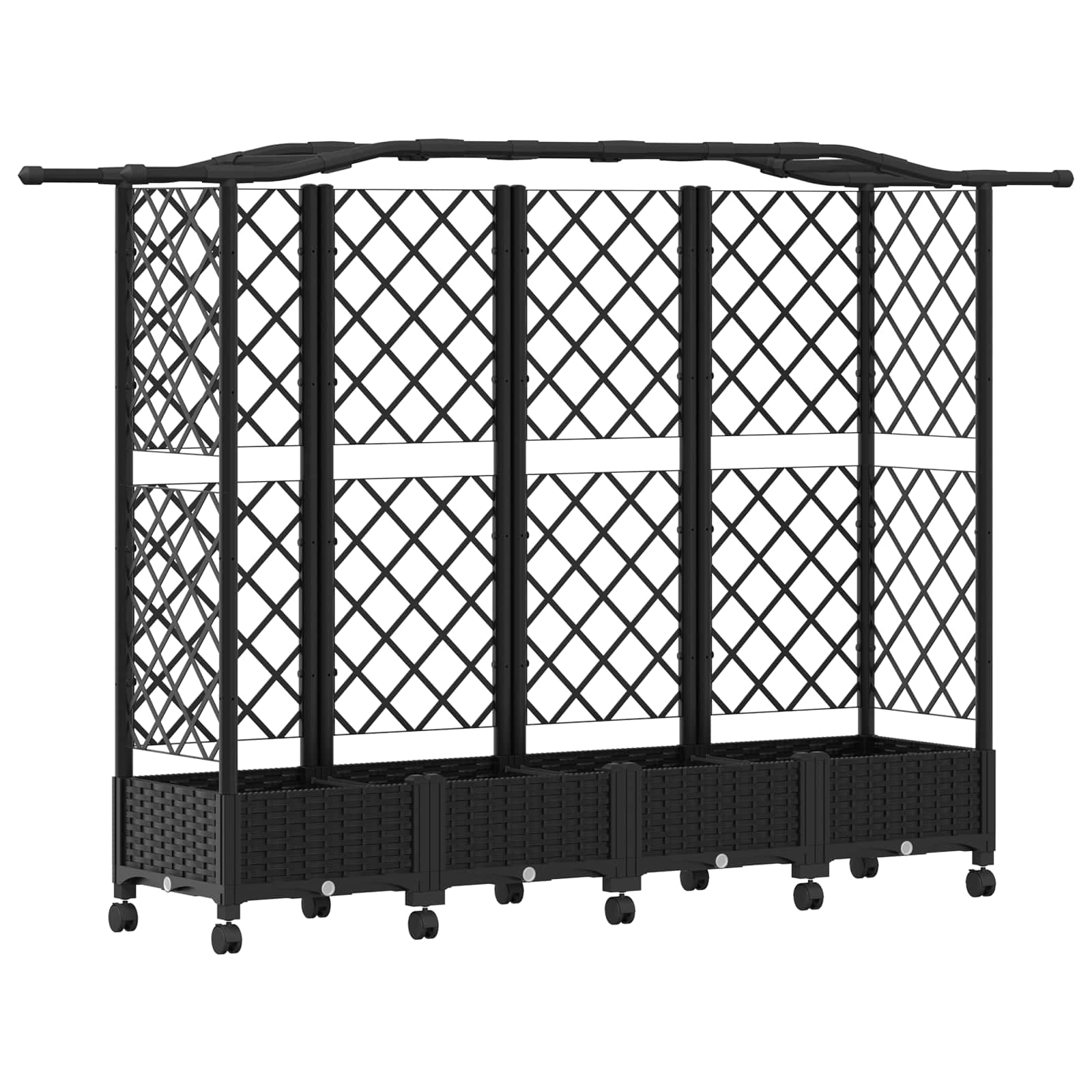 Maison Exclusive - Hochbeet Mit Rankgitter Und Dach Schwarz 203,5
