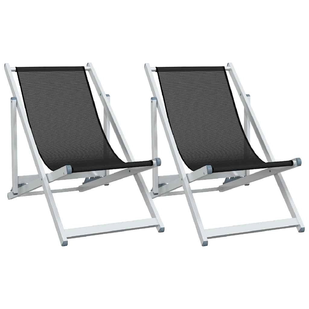 Maison Exclusive - Klappstühle, 2 Stück, Schwarzes Aluminium Und