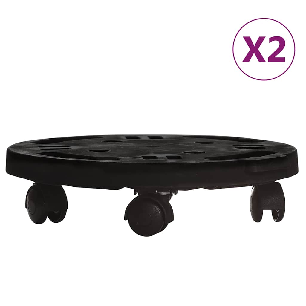 Maison Exclusive - Pflanzenroller 2 Stk. 30 Cm Durchmesser Schwar
