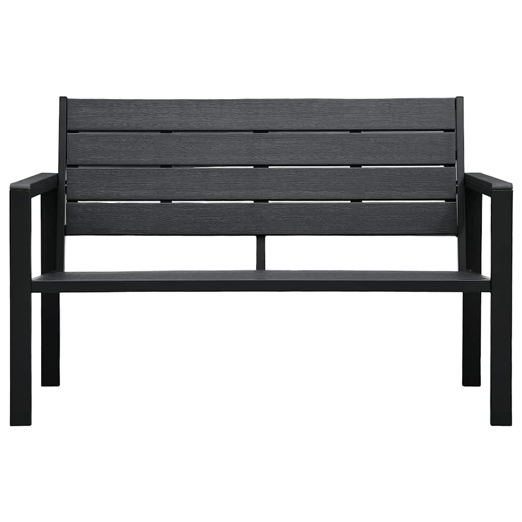 Maison Exclusive - Gartenbank 120 Cm Hdpe Schwarz Holz-optik