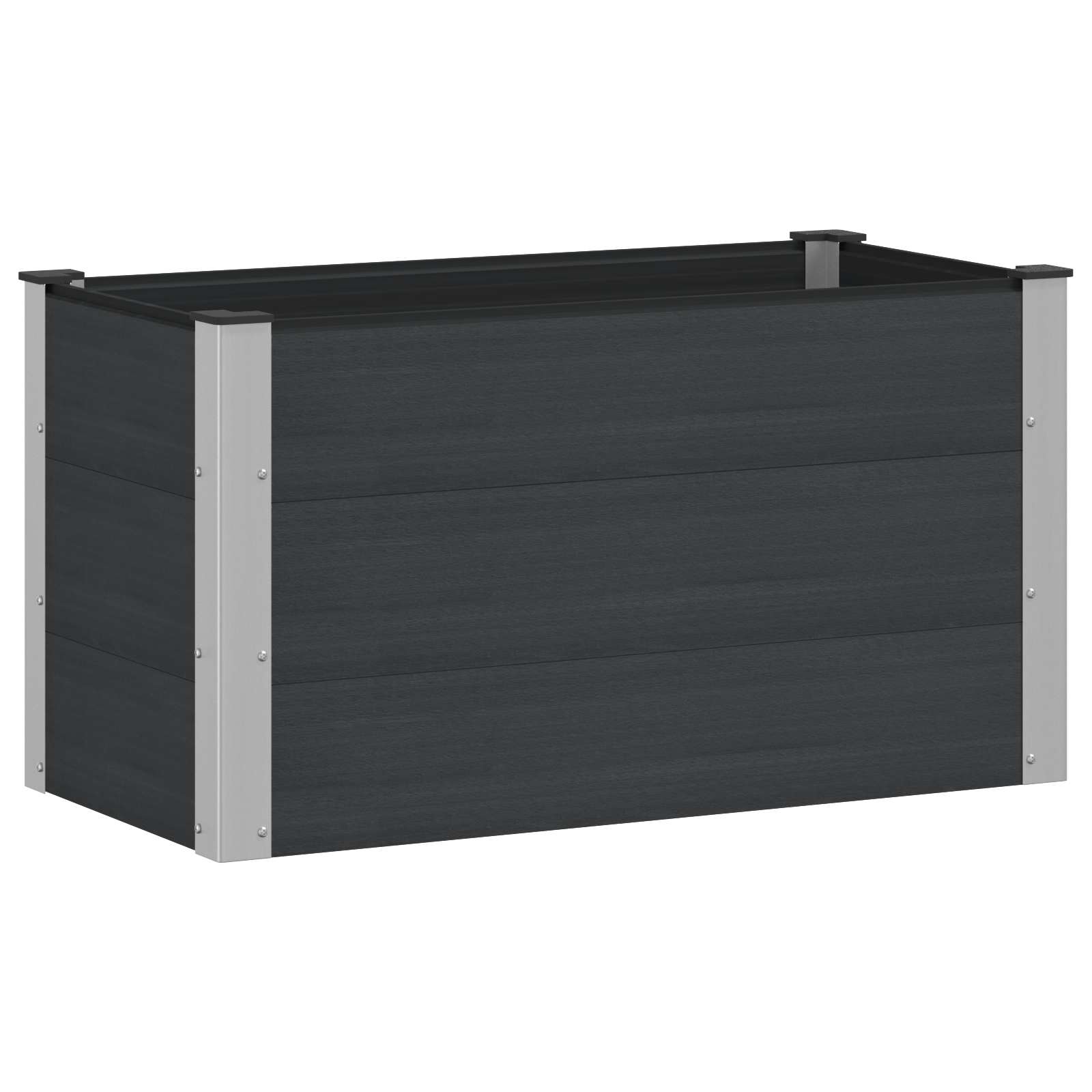 Maison Exclusive - Hochbeet Schwarz 100 X 50 X 54 Cm Wpc Und Alum
