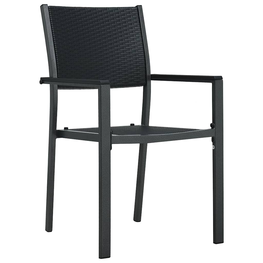 Maison Exclusive - Gartenstühle 2 Stk. Schwarz Kunststoff Rattan-