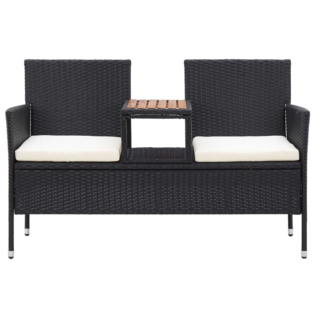 Maison Exclusive - 2-sitzer-gartenbank Mit Teetisch 143 Cm Poly R