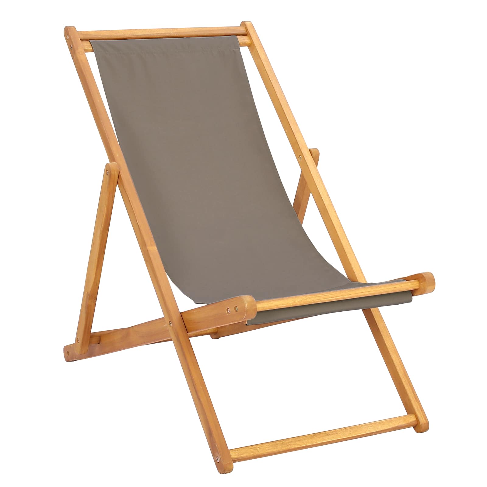 Maison Exclusive - Liegestuhl Taupe Massivholz Teak