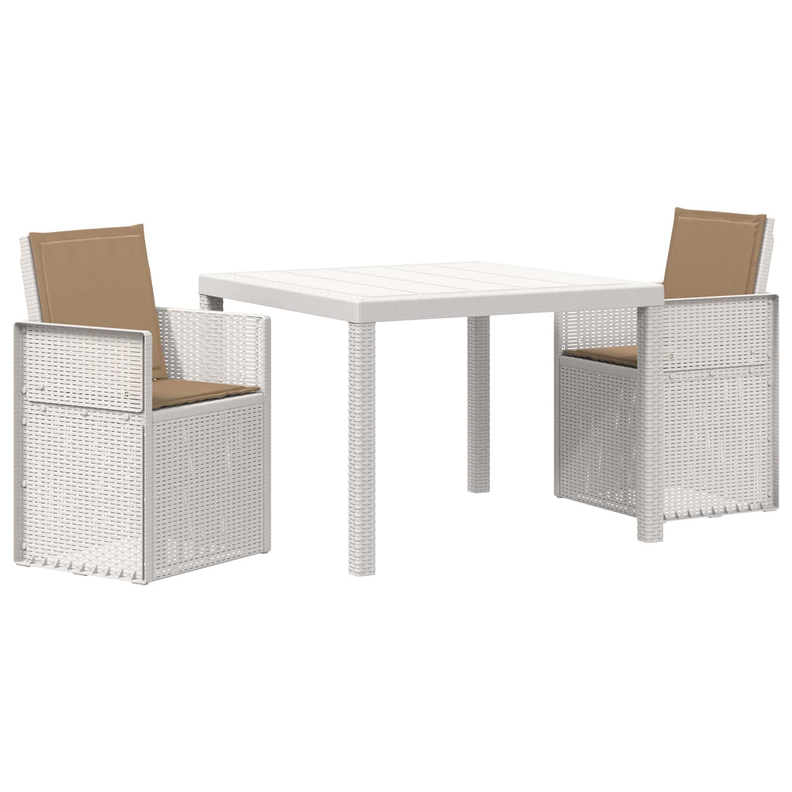 Maison Exclusive - Garten Essgruppe 3 Stk. Weiß Und Taupe Pp