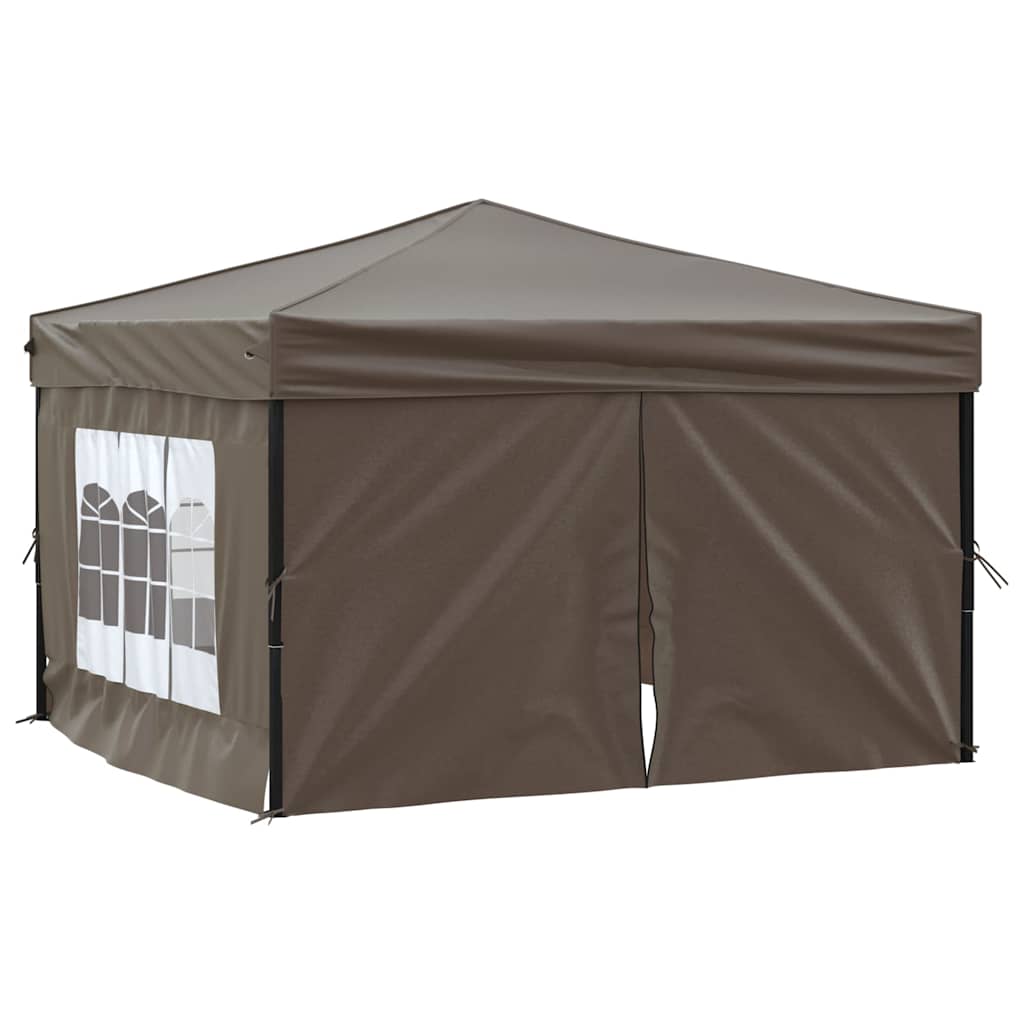 Maison Exclusive - Partyzelt Faltbar Mit Seitenwänden Taupe 3x3 M