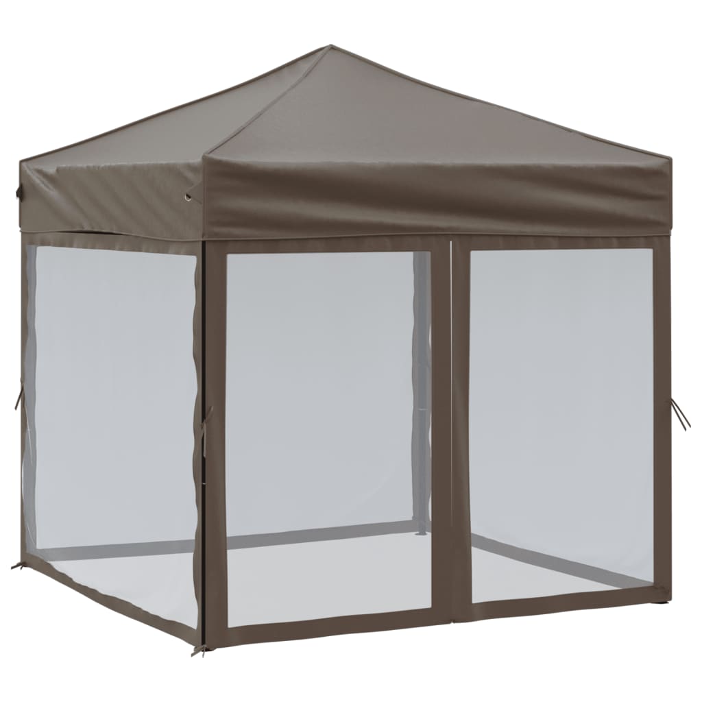 Maison Exclusive - Partyzelt Faltbar Mit Seitenwänden Taupe 2x2 M