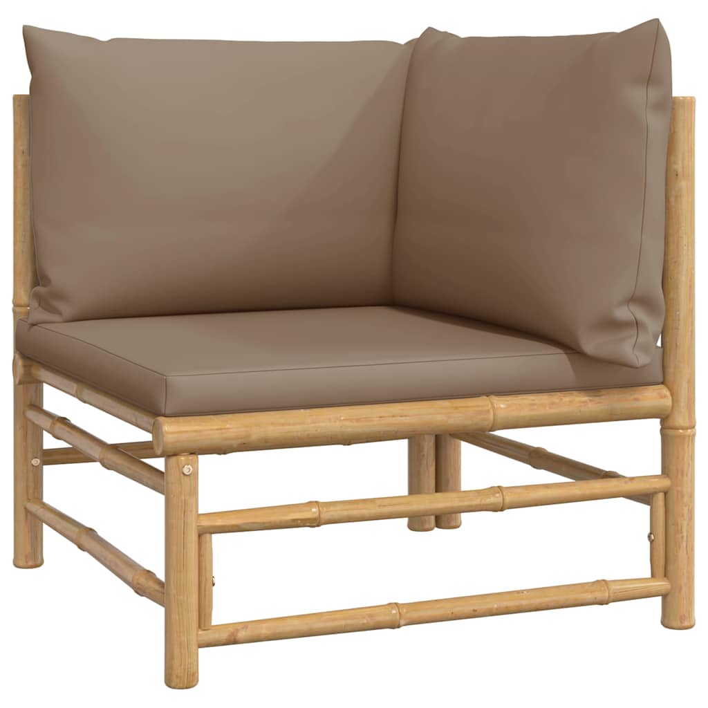 Maison Exclusive - Garten-ecksofa Mit Taupe Kissen Bambus