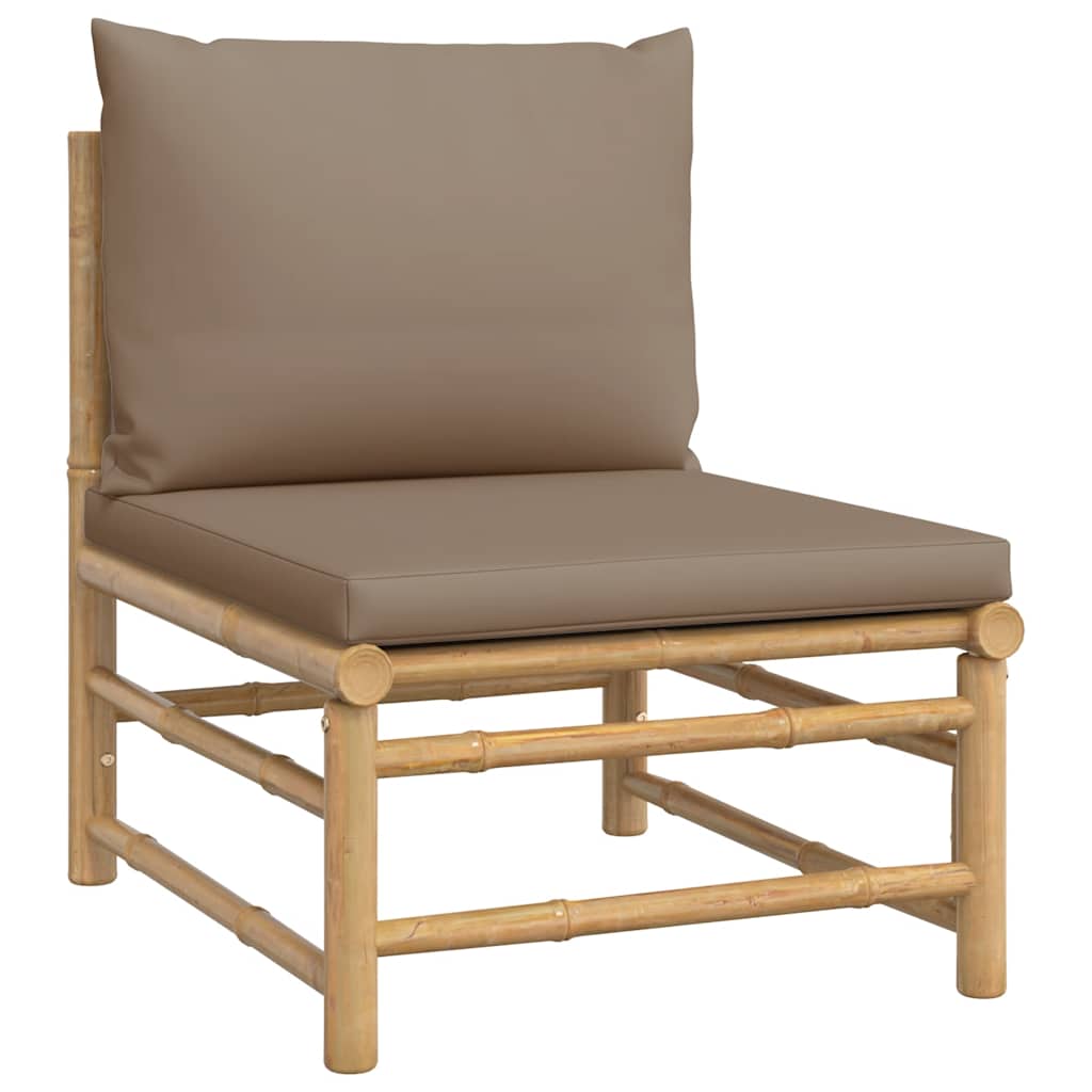 Maison Exclusive - Garten-mittelsofa Mit Taupe Kissen Bambus