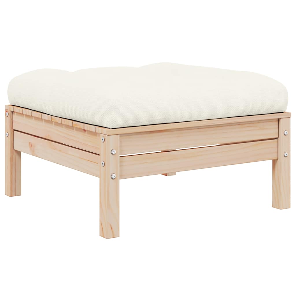 Maison Exclusive - Gartensofa 2-sitzer Mit Kissen In Creme Massiv