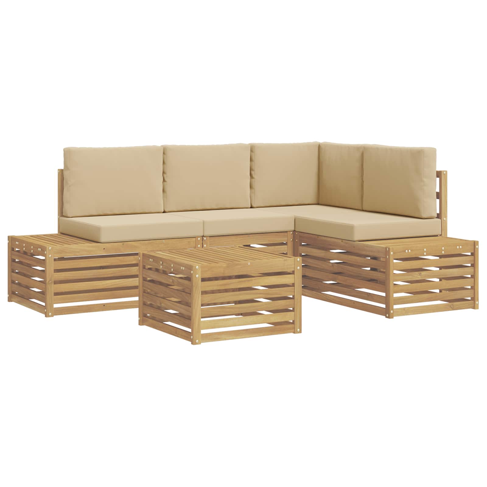 Maison Exclusive - Outdoor-sofagarnitur Mit Kissen 5 Stück Weiß