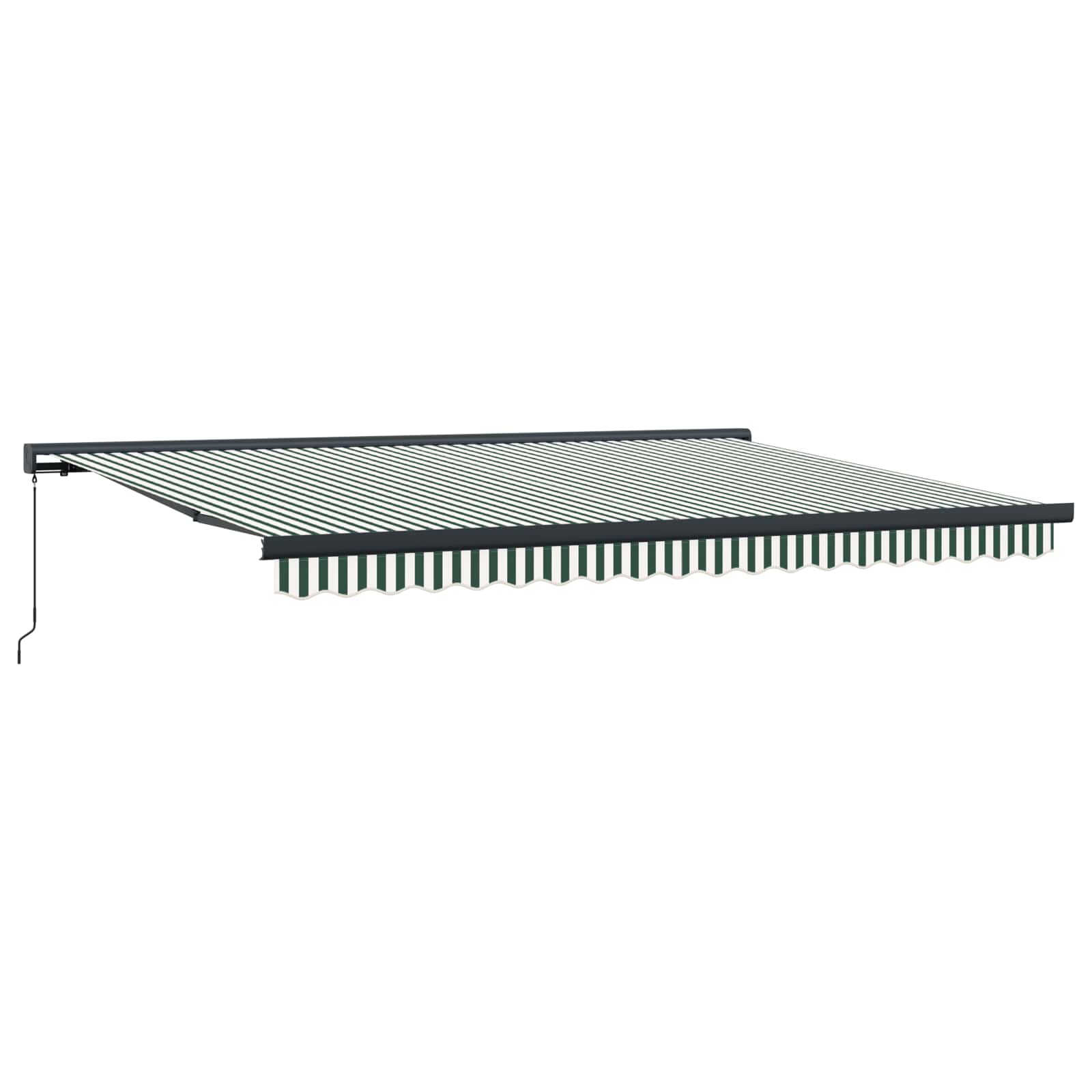 Maison Exclusive - Ausziehbare Markise Grün Und Weiß 4 X 3 M Lein