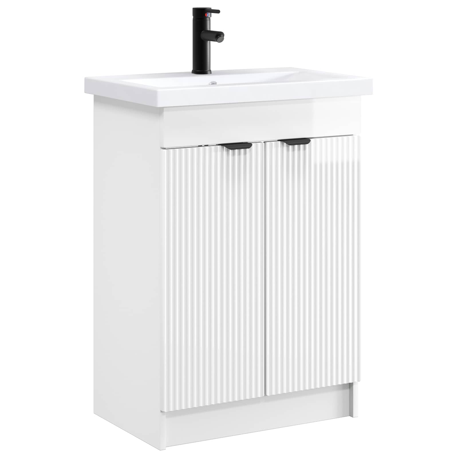 Maison Exclusive - Badezimmermöbel-set Hochglanz Weiß 56 X 37,5 X