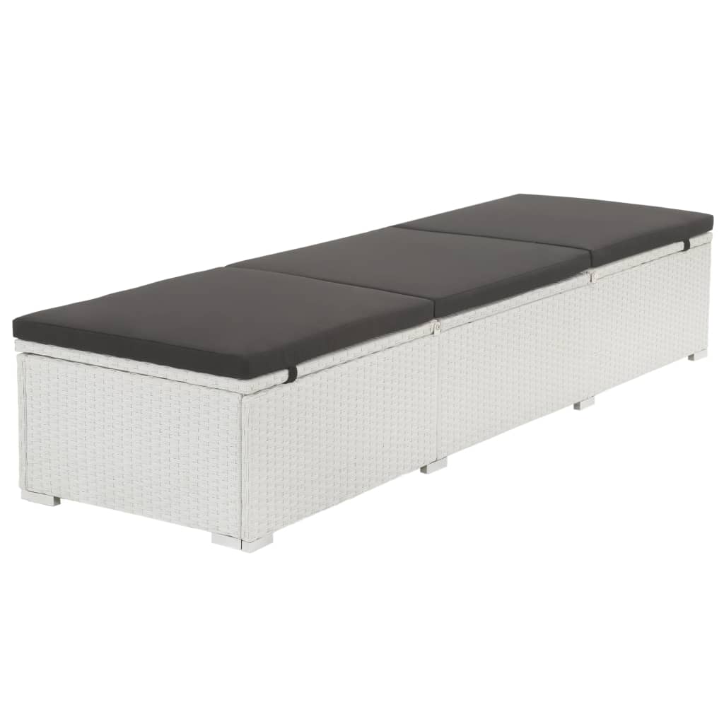 Maison Exclusive - Sonnenliege Mit Auflage Poly Rattan Weiß