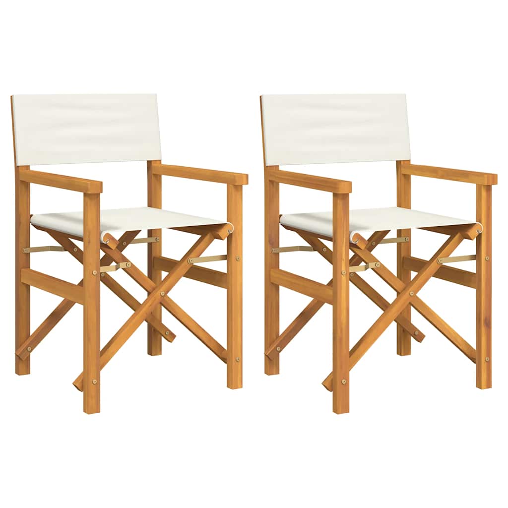 Maison Exclusive - Regiestühle 2 Stk. Klappbar Creme Massivholz T