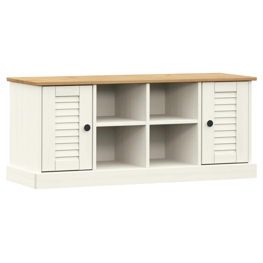 Maison Exclusive - Schuhbank Vigo Weiß 106x35x45 Cm Massivholz Ki