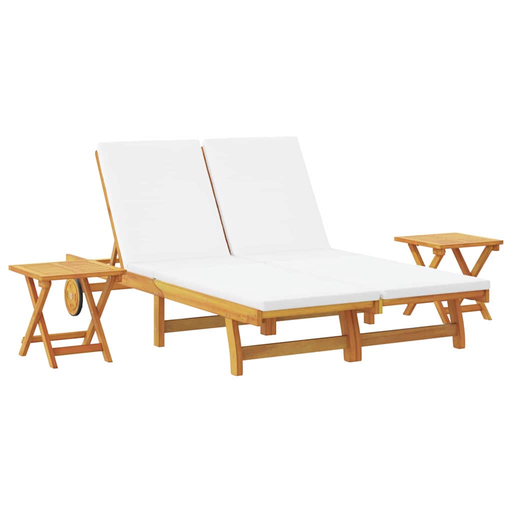 Maison Exclusive - Sonnenliege Mit Kissen Cremeweiß Massivholz Ak
