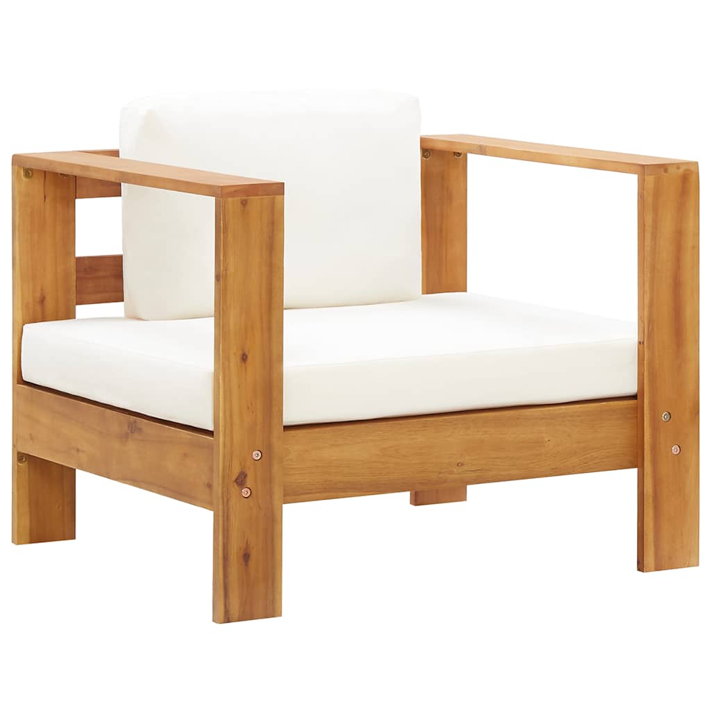 Maison Exclusive - Gartenstuhl Mit Auflagen Creme Akazie Massivho