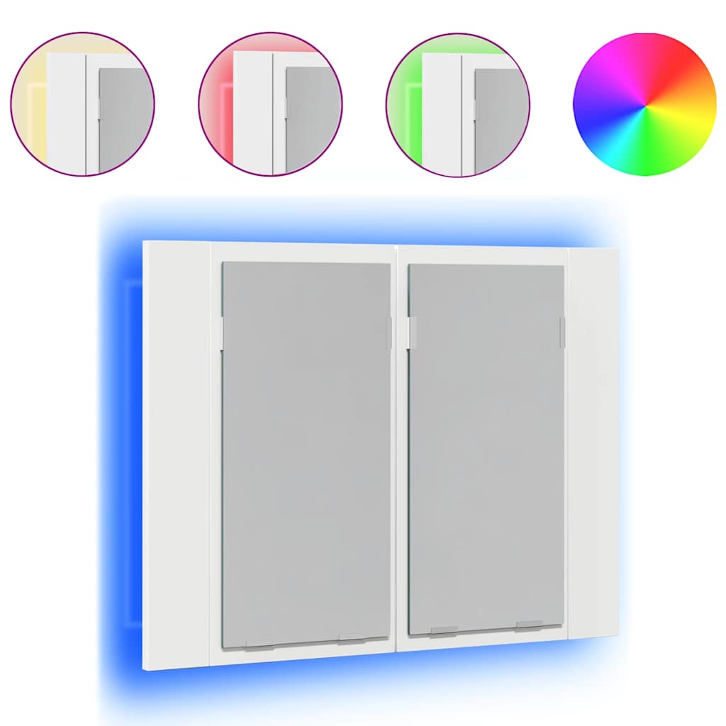 Maison Exclusive - Led-bad-spiegelschrank Weiß 60x12x45 Cm Acryl