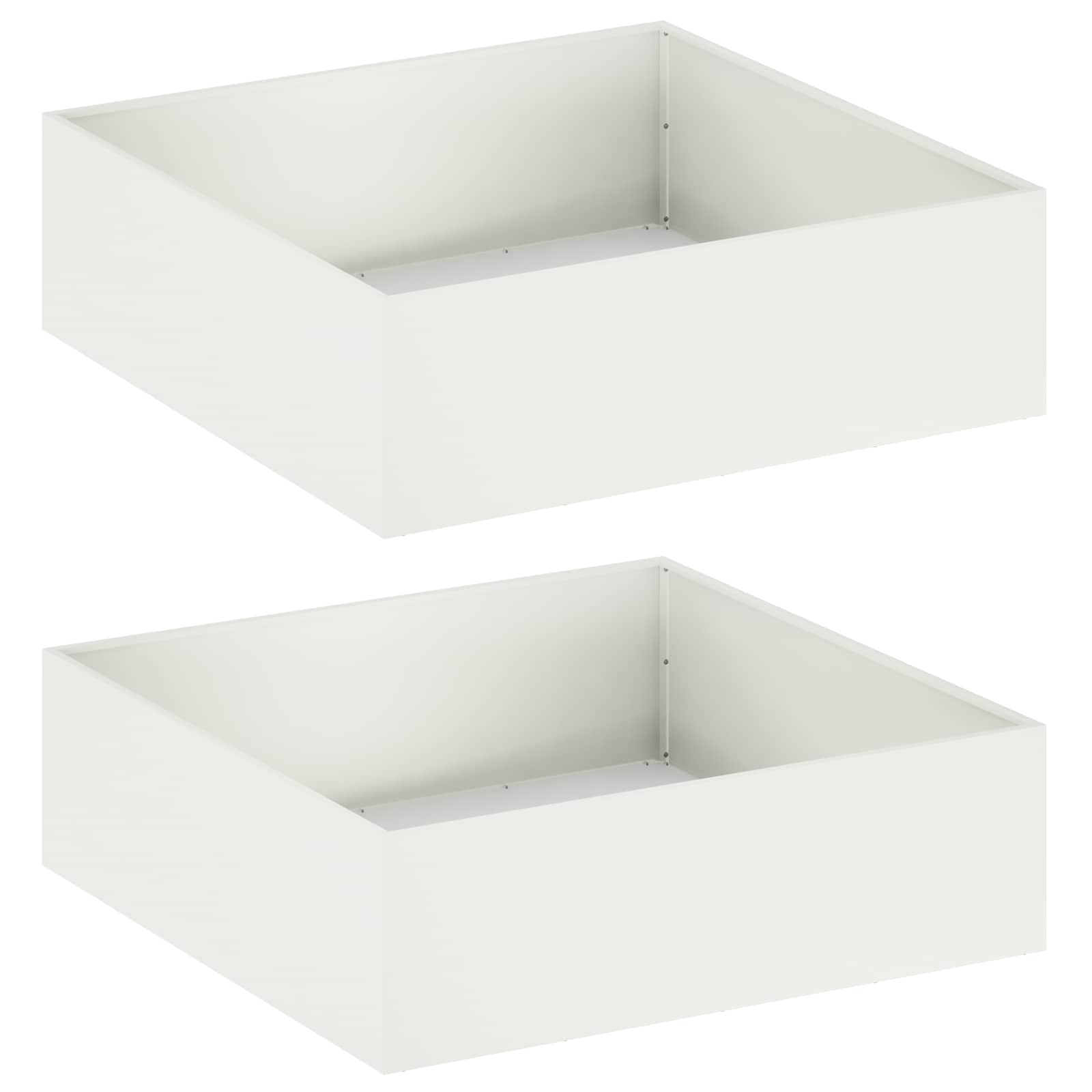 Maison Exclusive - Garten-pflanzgefäß 2 Stk. Weiß 80 X 80 X 30 Cm
