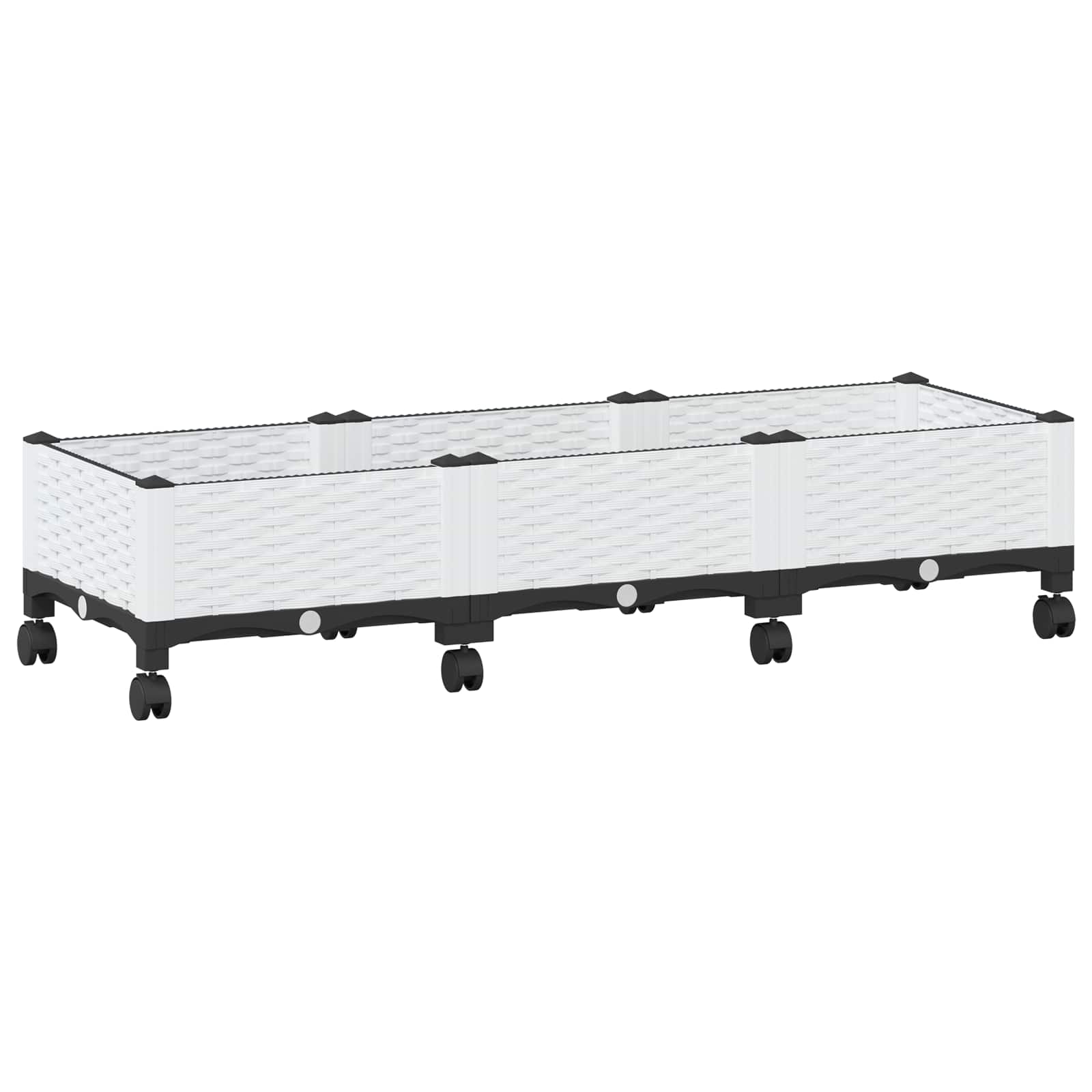 Maison Exclusive - Gartenpflanzer Mit Rädern Weiß 120 X 40 X 33 C
